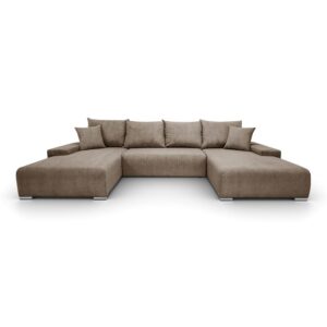 wohnli-moebel-suche-800000990711-1 WOHNLANDSCHAFT LAVIO U mit Schlaffunktion und Bettkasten Textil Lookway Möbel > Sofas & Couches > Wohnlandschaften > Wohnlandschaften U-Form Braun
