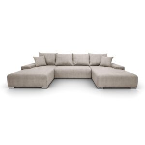 wohnli-moebel-suche-800000990727-1 WOHNLANDSCHAFT LAVIO U mit Schlaffunktion und Bettkasten Textil Lookway Möbel > Sofas & Couches > Wohnlandschaften > Wohnlandschaften U-Form Beige