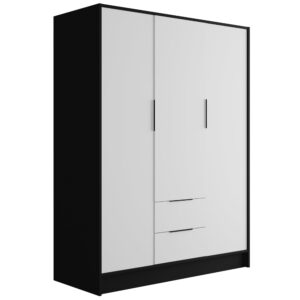 wohnli-moebel-suche-800000993344 Wohnli Möbelsuche - KLEIDERSCHRANK mit Flügeltüren KOLIN 150x200cm Schwarz / Weiß