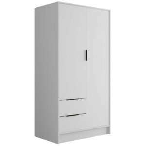 wohnli-moebel-suche-800000993399 Wohnli Möbelsuche - KLEIDERSCHRANK mit Flügeltüren KOLIN 100x200cm Weiß / Weiß