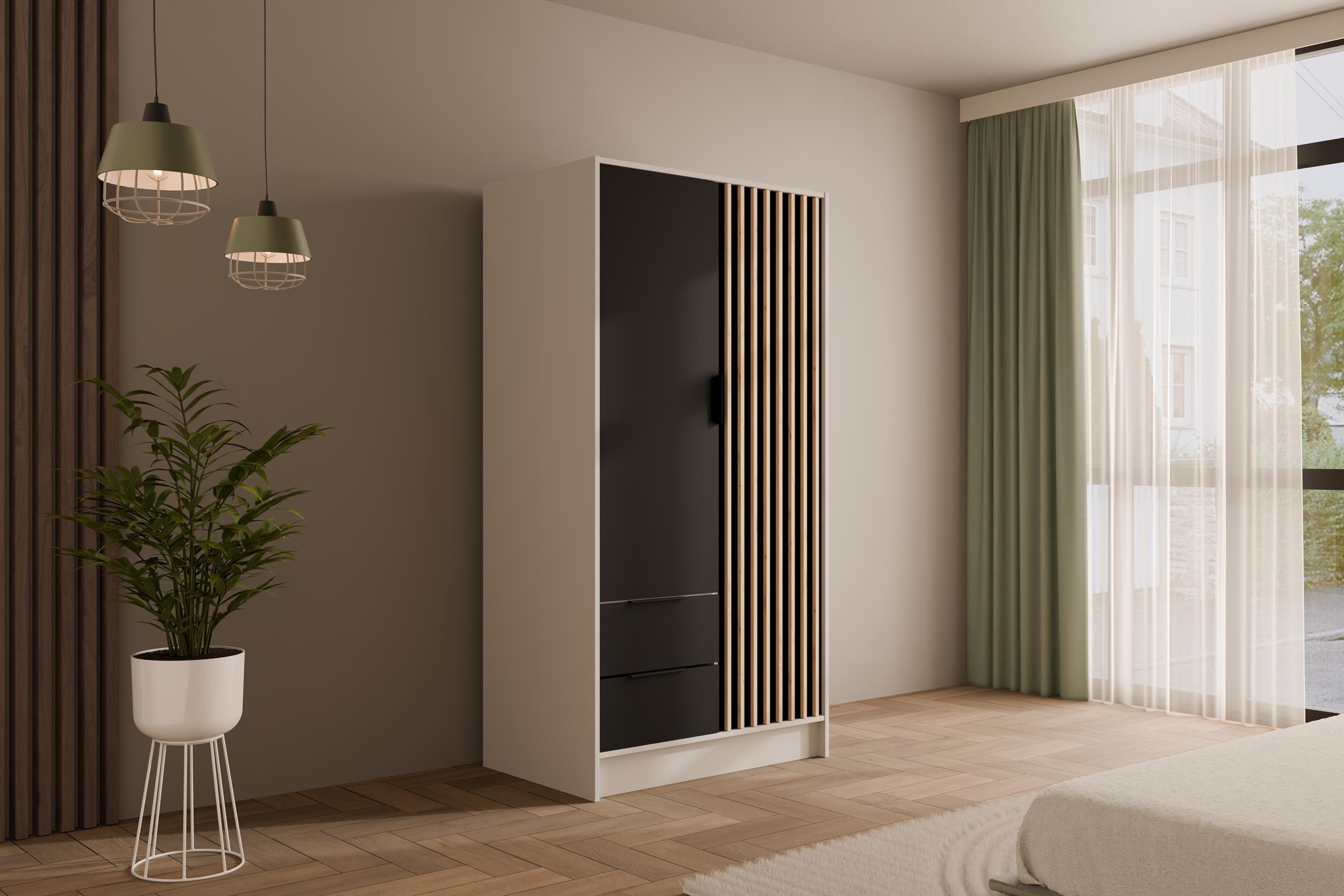 KLEIDERSCHRANK NELIA - 120 cm Holzwerkstoff ALTDECOR Möbel > Schränke > Kleiderschränke Weiß