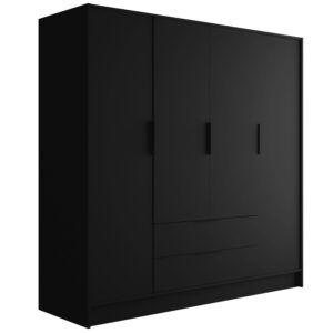 wohnli-moebel-suche-800000993403 Wohnli Möbelsuche - KLEIDERSCHRANK mit Flügeltüren KOLIN 200x200cm Schwarz