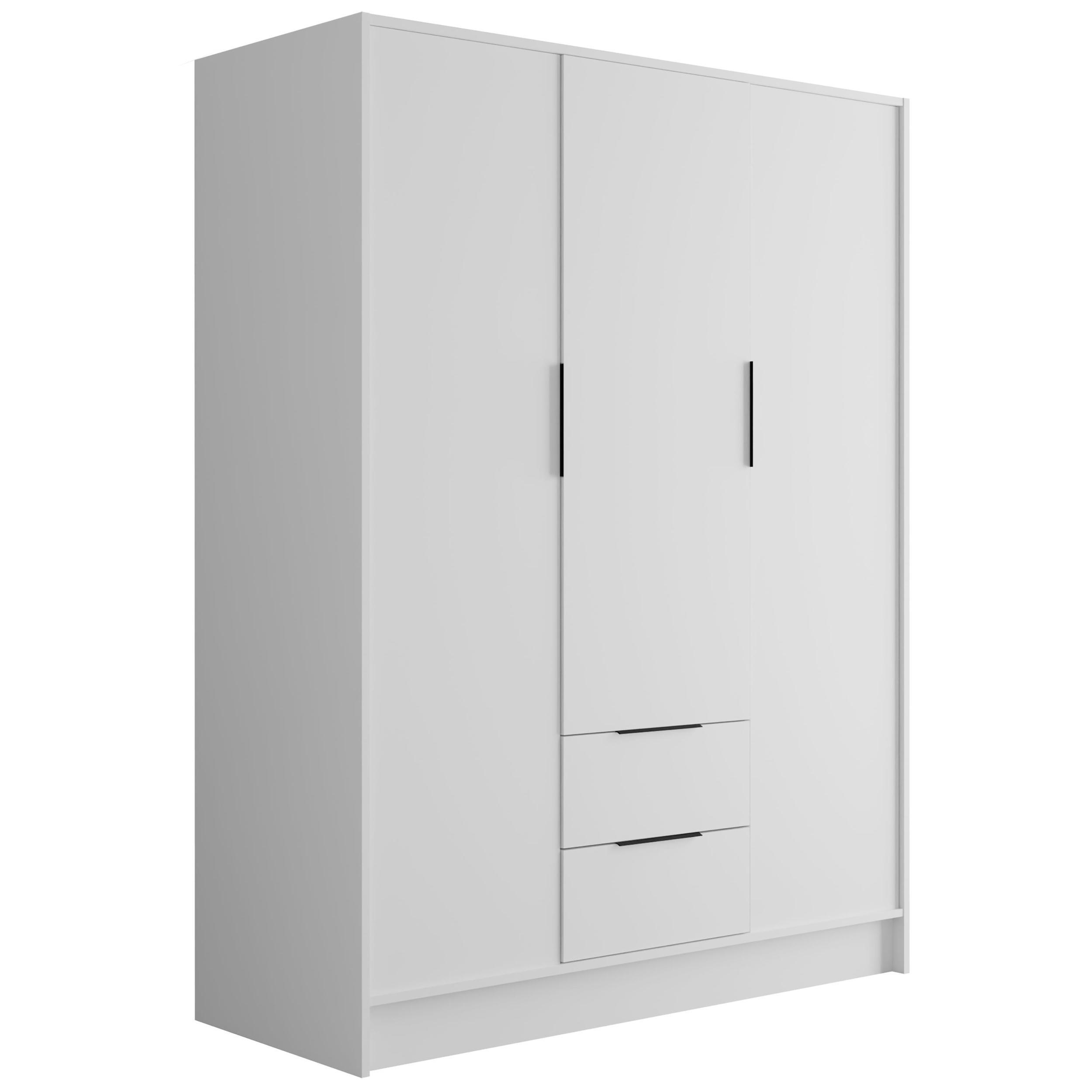 wohnli-moebel-suche-800000993407 Wohnli Möbelsuche - KLEIDERSCHRANK mit Flügeltüren KOLIN 150x200cm Weiß / Weiß