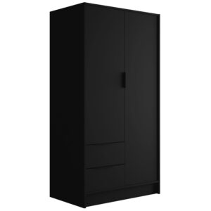 wohnli-moebel-suche-800000993440 Wohnli Möbelsuche - KLEIDERSCHRANK mit Flügeltüren KOLIN 100x200cm Schwarz