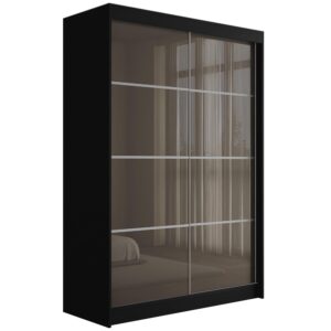 Wohnli Möbelsuche - KLEIDERSCHRANK PEKA III - 120 cm - Schwarz|Grau