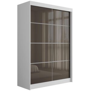 Wohnli Möbelsuche - KLEIDERSCHRANK PEKA III - 120 cm - Weiß|Grau