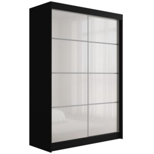 Wohnli Möbelsuche - KLEIDERSCHRANK PEKA III - 120 cm - Schwarz|Weiß