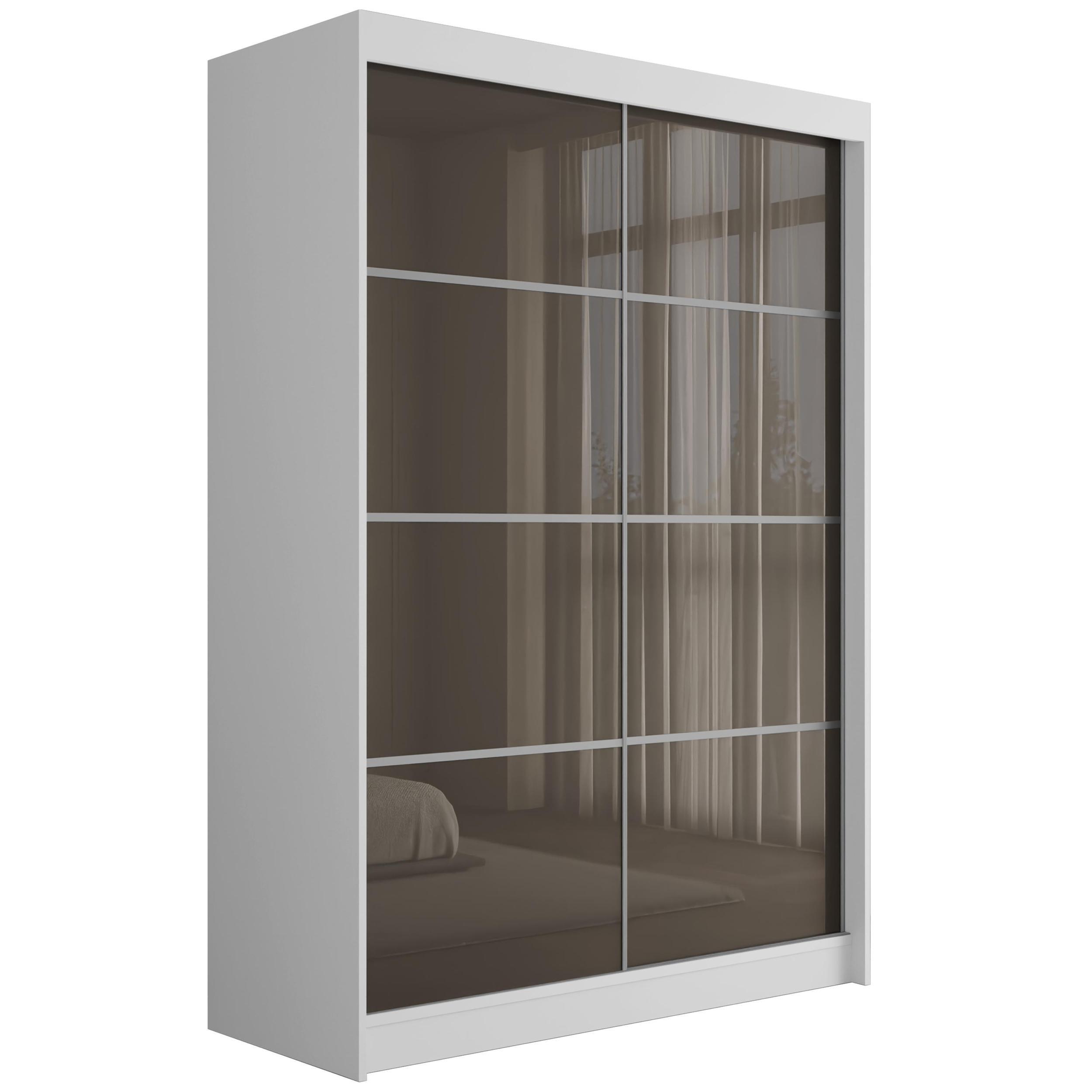 Wohnli Möbelsuche - KLEIDERSCHRANK PEKA III - 150 cm - Weiß|Grau