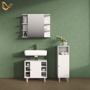 MIDISCHRANK Fucino Weiß 30 x 95 cm Holzwerkstoff Livinity® Möbel > Schränke > Badezimmerschränke Weiß
