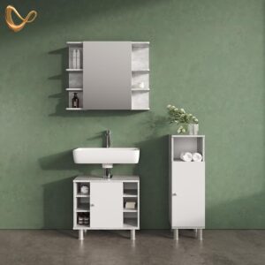 MIDISCHRANK Fucino Beton 30 x 95 cm Holzwerkstoff Livinity® Möbel > Schränke > Badezimmerschränke Grau