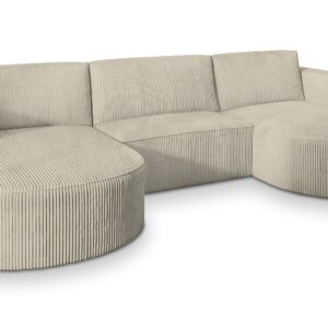 Wohnli Möbelsuche - WOHNLANDSCHAFT VEZZO P Creme Kordstoff mit Schlaffunktion