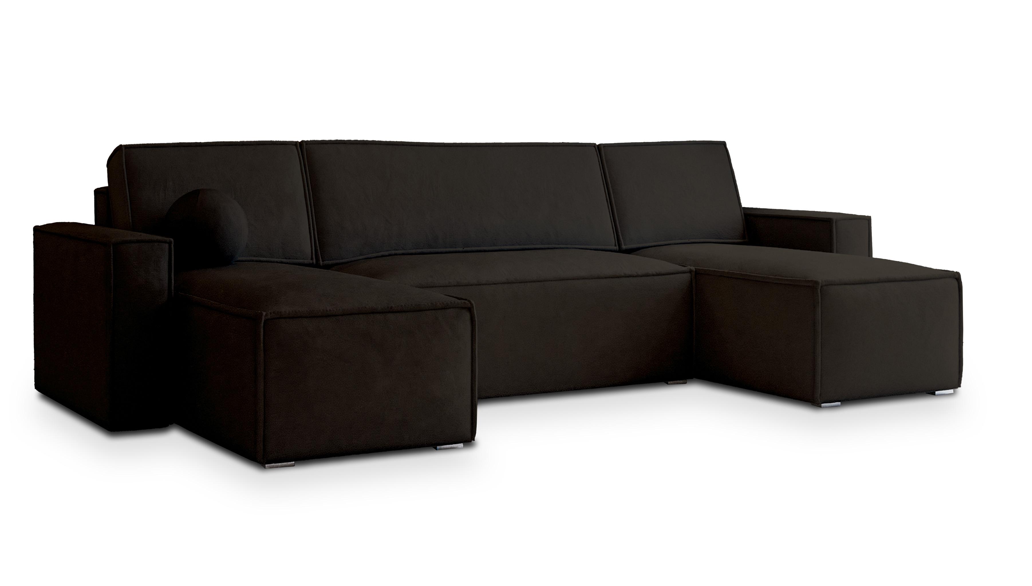 wohnli-moebel-suche-800000995739 Wohnli Möbelsuche - WOHNLANDSCHAFT PESANO M Braun Velours-Stoff mit Schlaffunktion