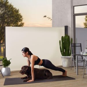 wohnli-moebel-suche-800000996132-1 SEITENMARKISE Dubai beige 500x180 cm Kunststoff Juskys Garten & Outdoor > Sonnen- & Sichtschutz Beige