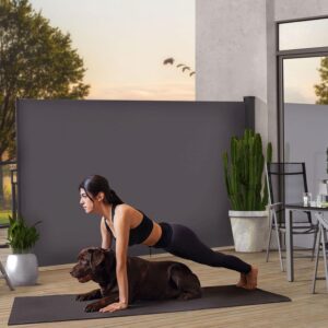 wohnli-moebel-suche-800000996170-1 SEITENMARKISE Dubai dunkelgrau 500x190 cm Kunststoff Juskys Garten & Outdoor > Sonnen- & Sichtschutz Grau