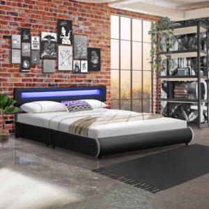 wohnli-moebel-suche-800000996444-1 POLSTERBETT Sevilla schwarz 180x200 cm Holz Juskys Möbel > Betten > Polsterbetten Schwarz
