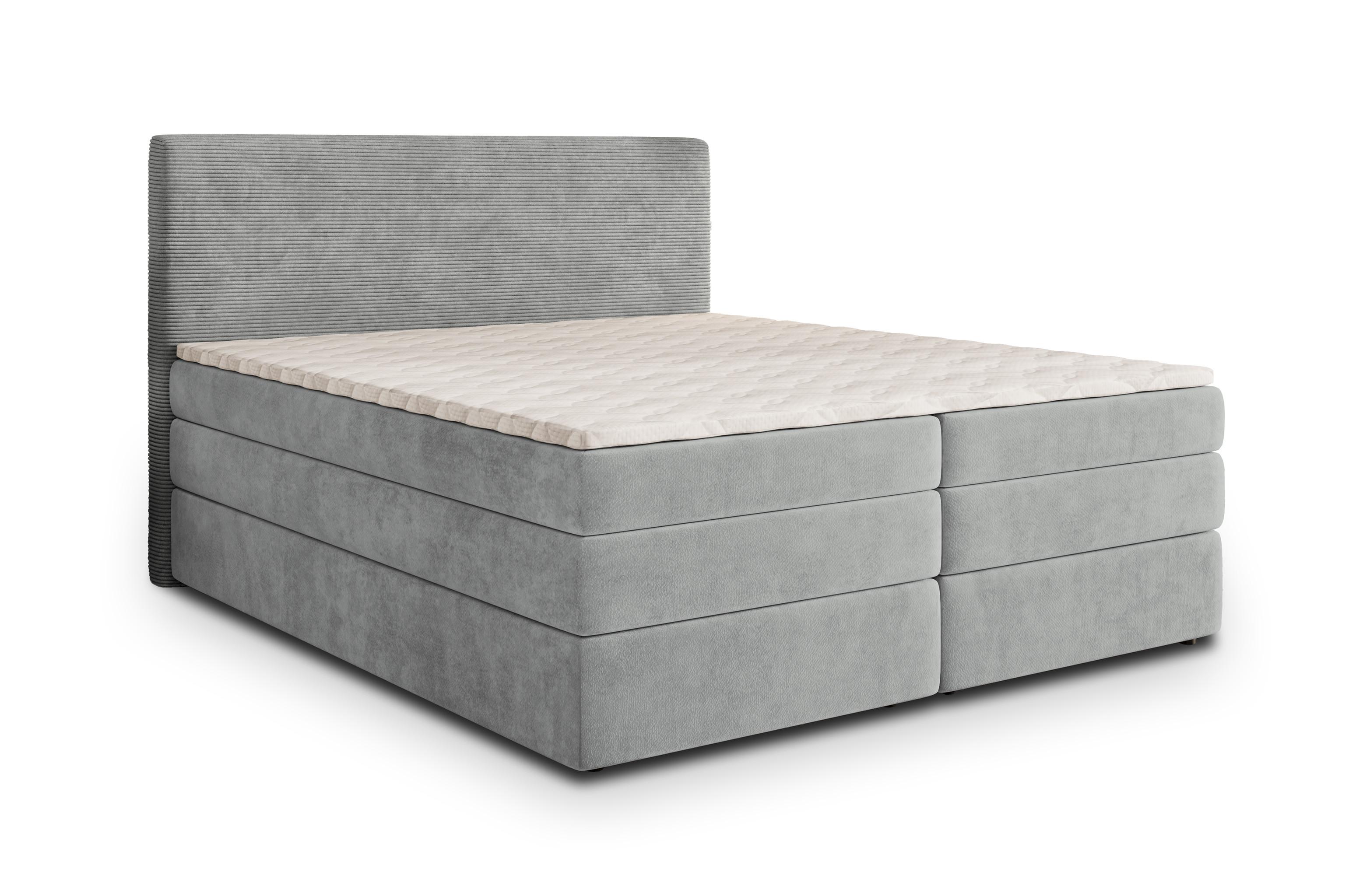 wohnli-moebel-suche-800000996452 Wohnli Möbelsuche - BOXSPRINGBETT MATERN 140x200 cm mit Matratze und Topper - Hellgrau