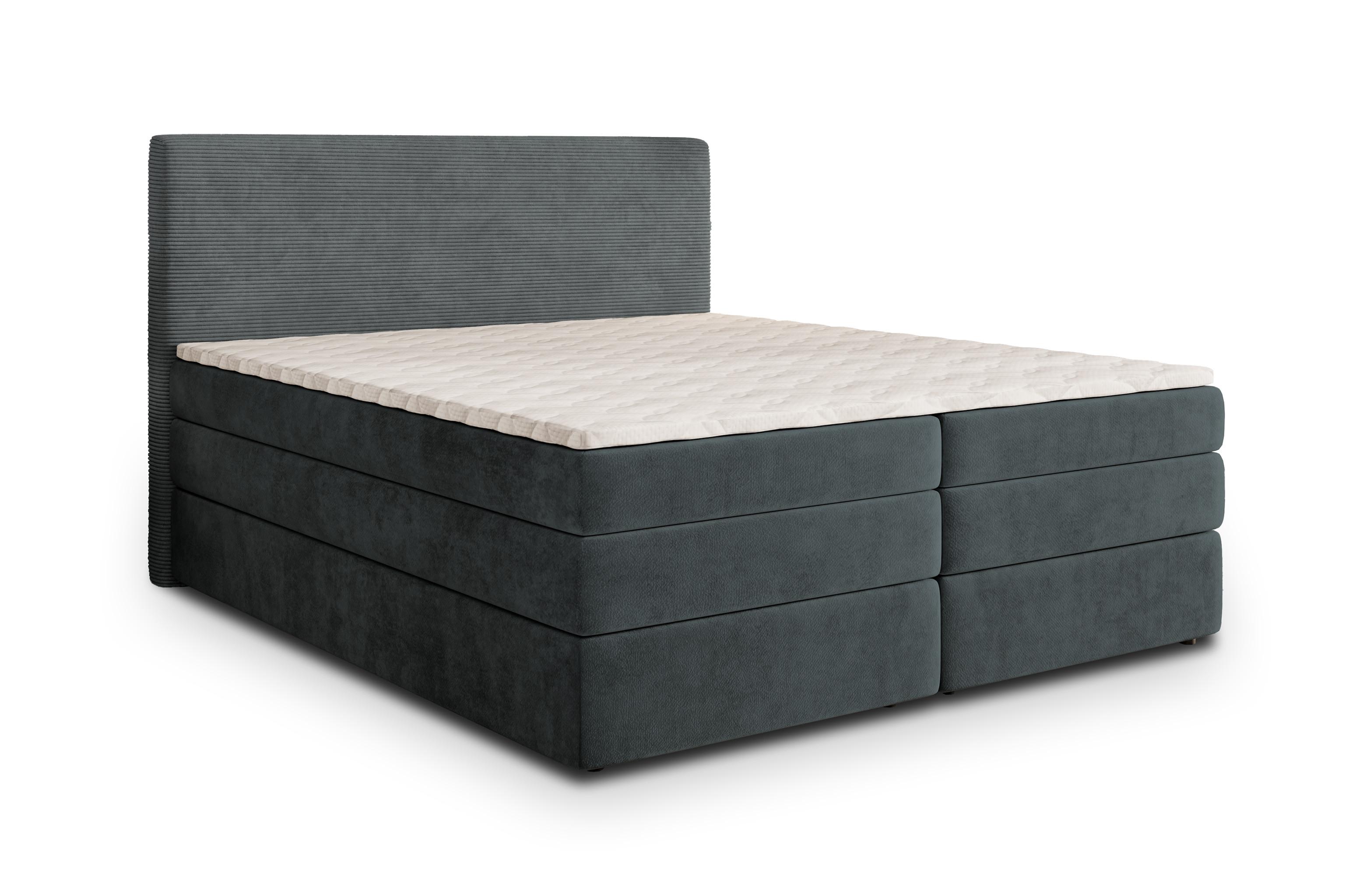 wohnli-moebel-suche-800000996472 Wohnli Möbelsuche - BOXSPRINGBETT MATERN 140x200 cm mit Matratze und Topper - Grau