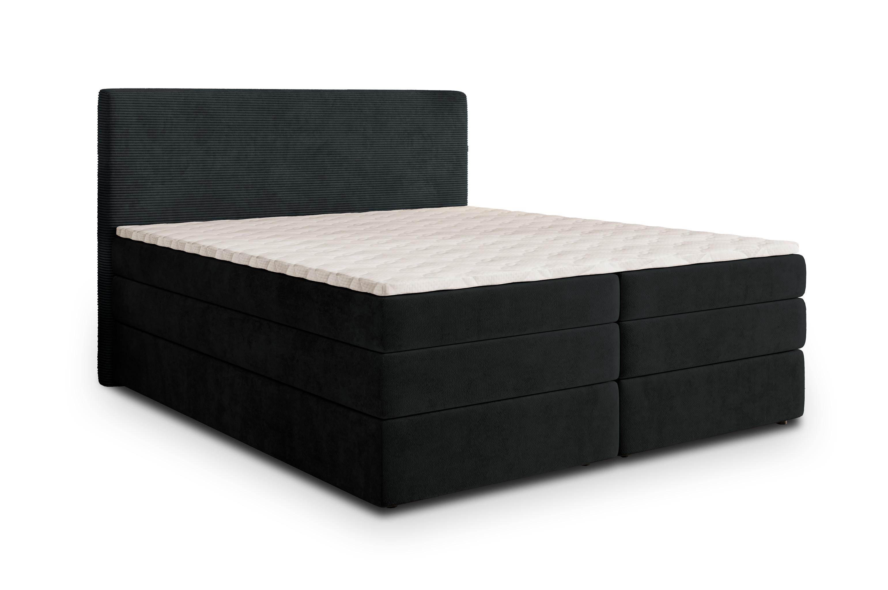wohnli-moebel-suche-800000996485 Wohnli Möbelsuche - BOXSPRINGBETT MATERN 180x200 cm mit Matratze und Topper - Schwarz