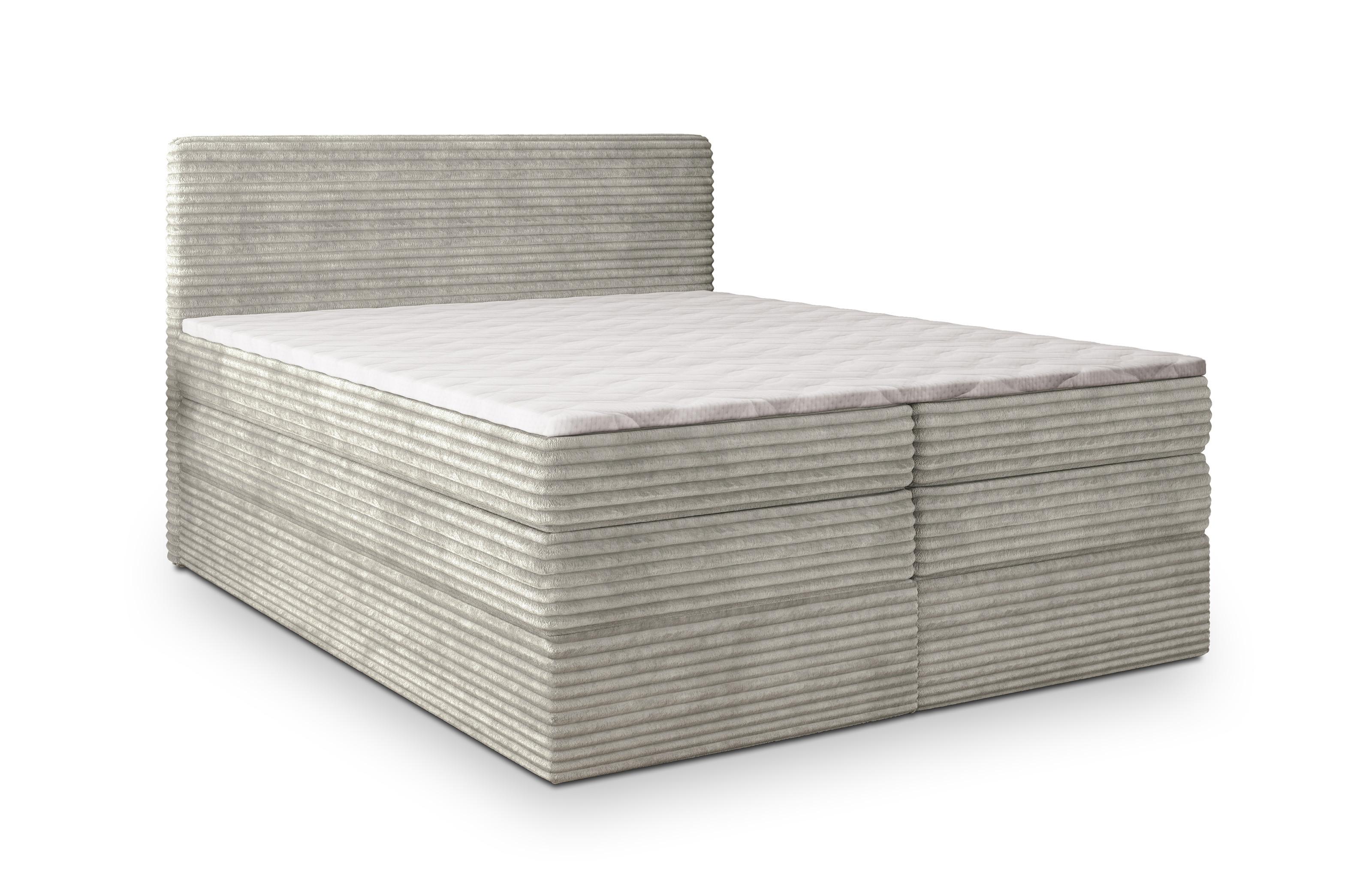 wohnli-moebel-suche-800000996540 Wohnli Möbelsuche - BOXSPRINGBETT LUNERA 180x200 cm mit Matratze und Topper - Hellgrau