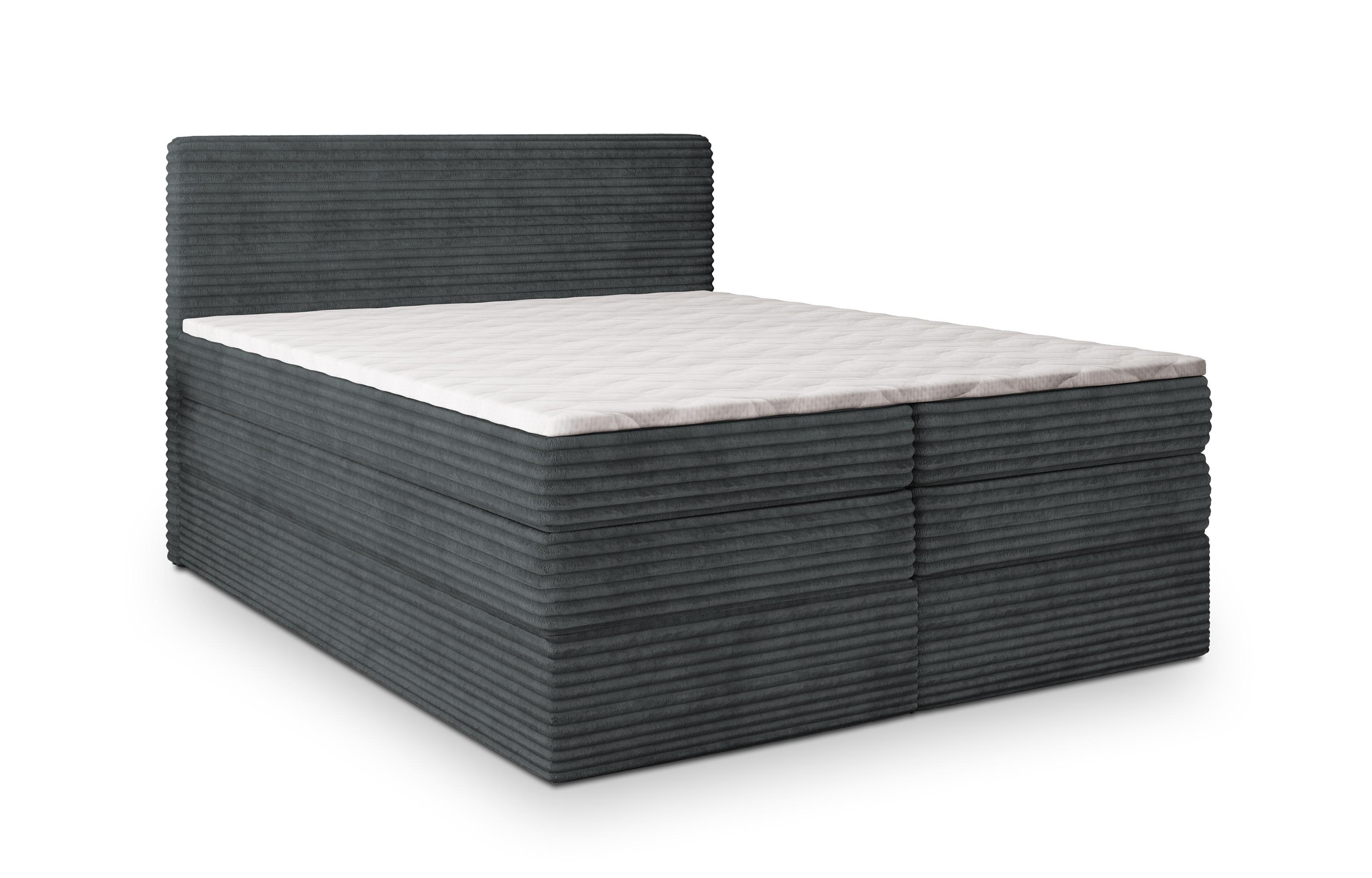 wohnli-moebel-suche-800000996541 Wohnli Möbelsuche - BOXSPRINGBETT LUNERA 160x200 cm mit Matratze und Topper - Grau