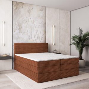wohnli-moebel-suche-800000996553-1 BOXSPRINGBETT LUNERA 160x200 cm mit Matratze und Topper - Braun Holz MASSENO Möbel > Betten > Boxspringbetten Braun