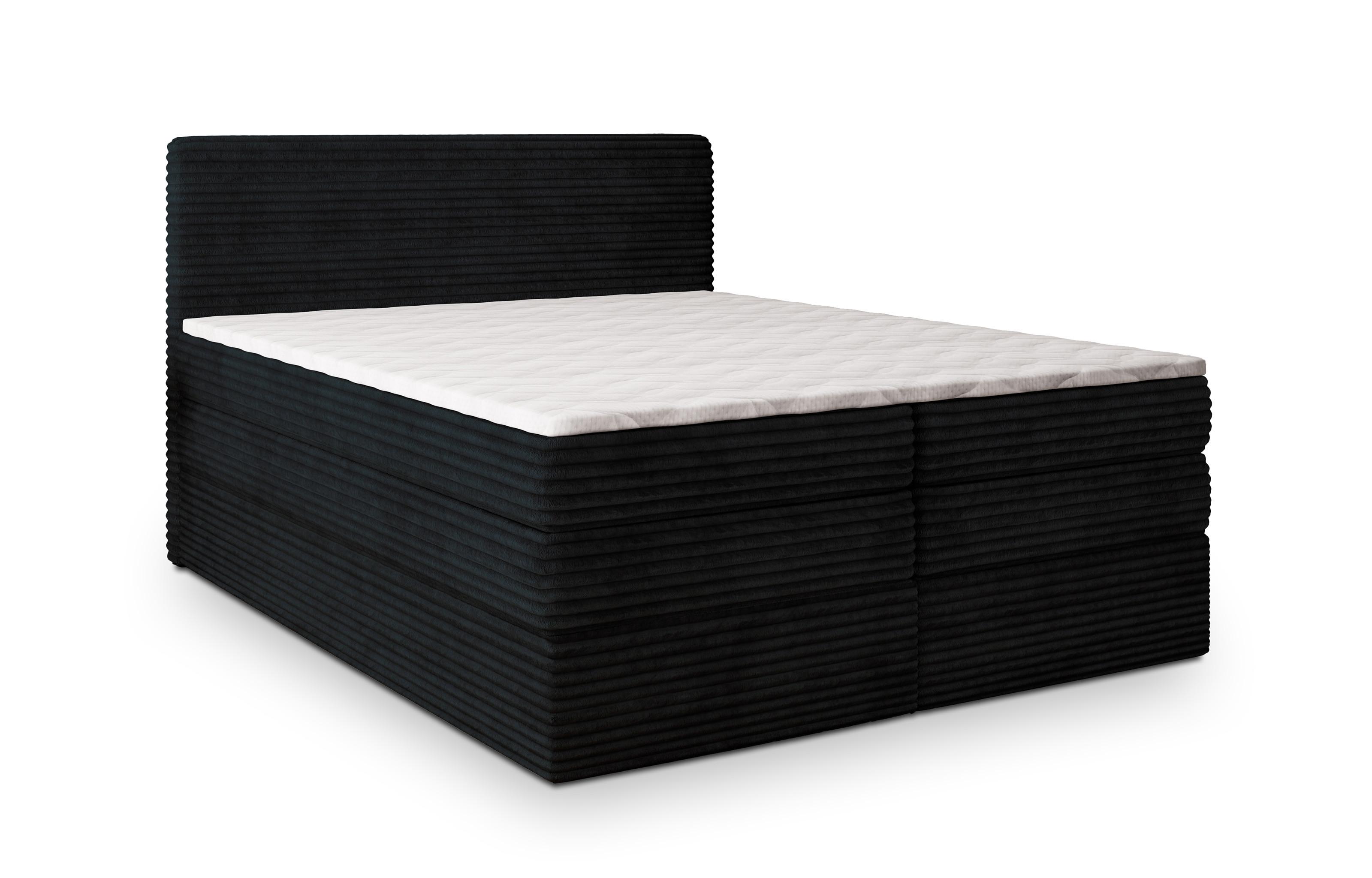 wohnli-moebel-suche-800000996562 Wohnli Möbelsuche - BOXSPRINGBETT LUNERA 160x200 cm mit Matratze und Topper - Schwarz