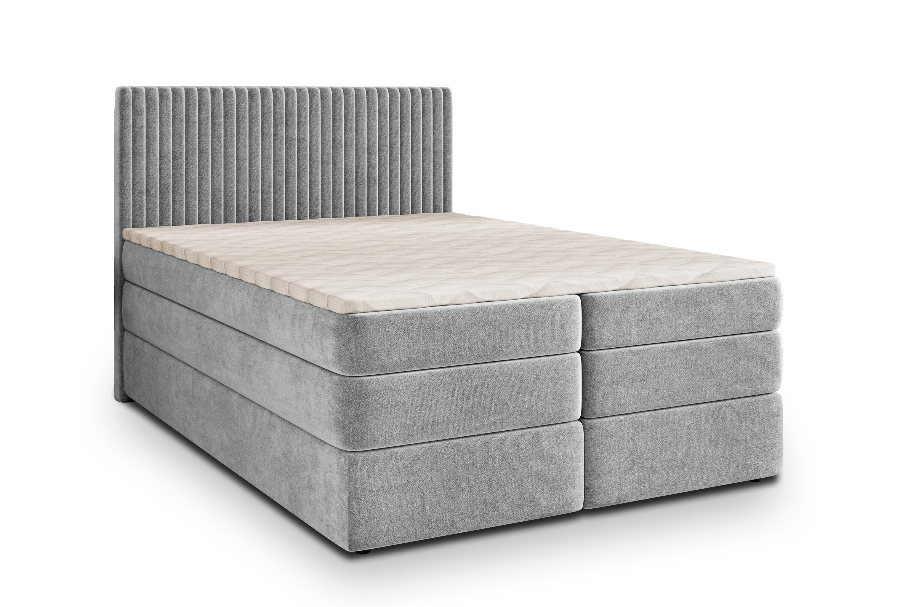 wohnli-moebel-suche-800000996566 Wohnli Möbelsuche - BOXSPRINGBETT FELBIO 160x200 cm mit Matratze und Topper - Hellgrau