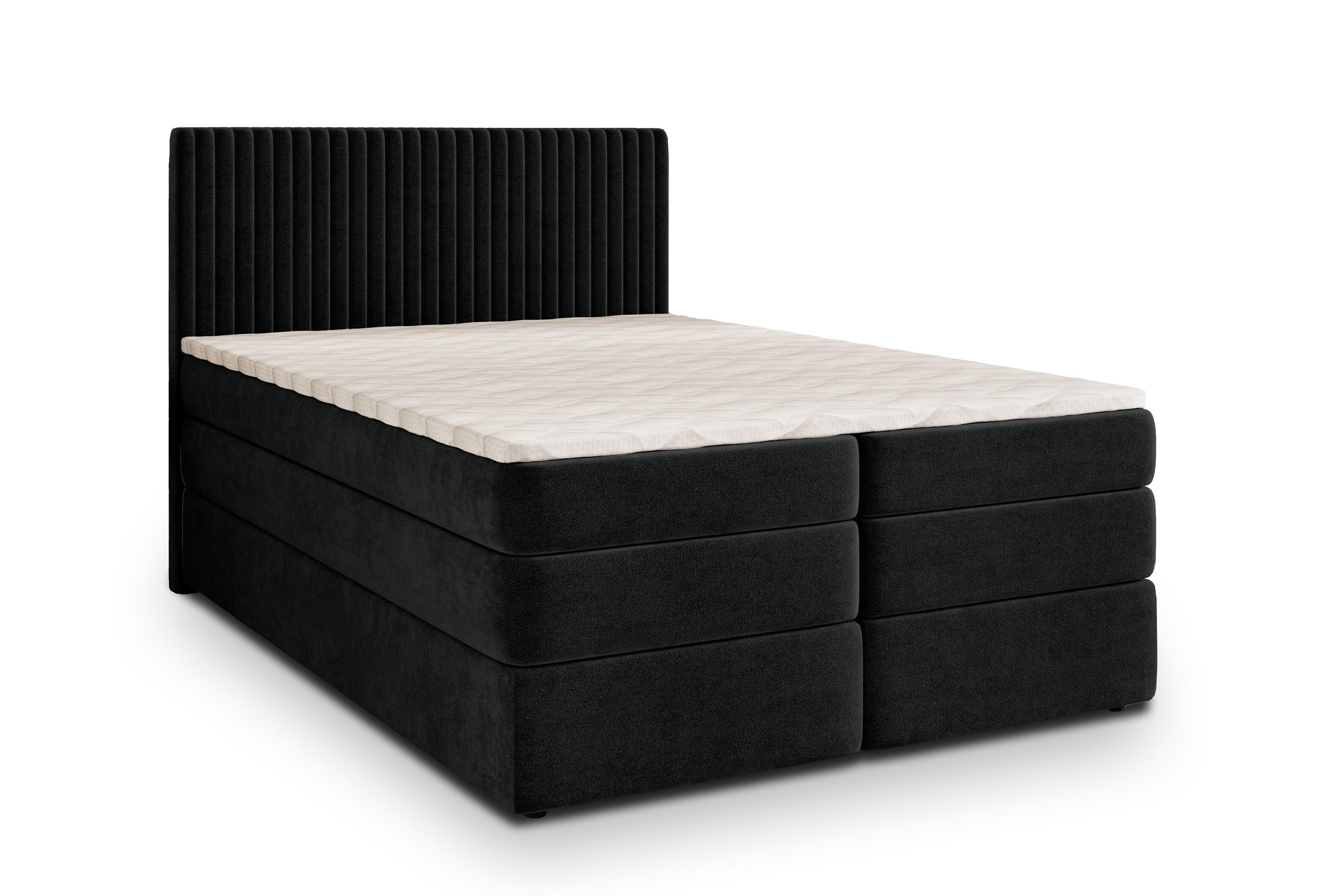 wohnli-moebel-suche-800000996584 Wohnli Möbelsuche - BOXSPRINGBETT FELBIO 180x200 cm mit Matratze und Topper - Schwarz