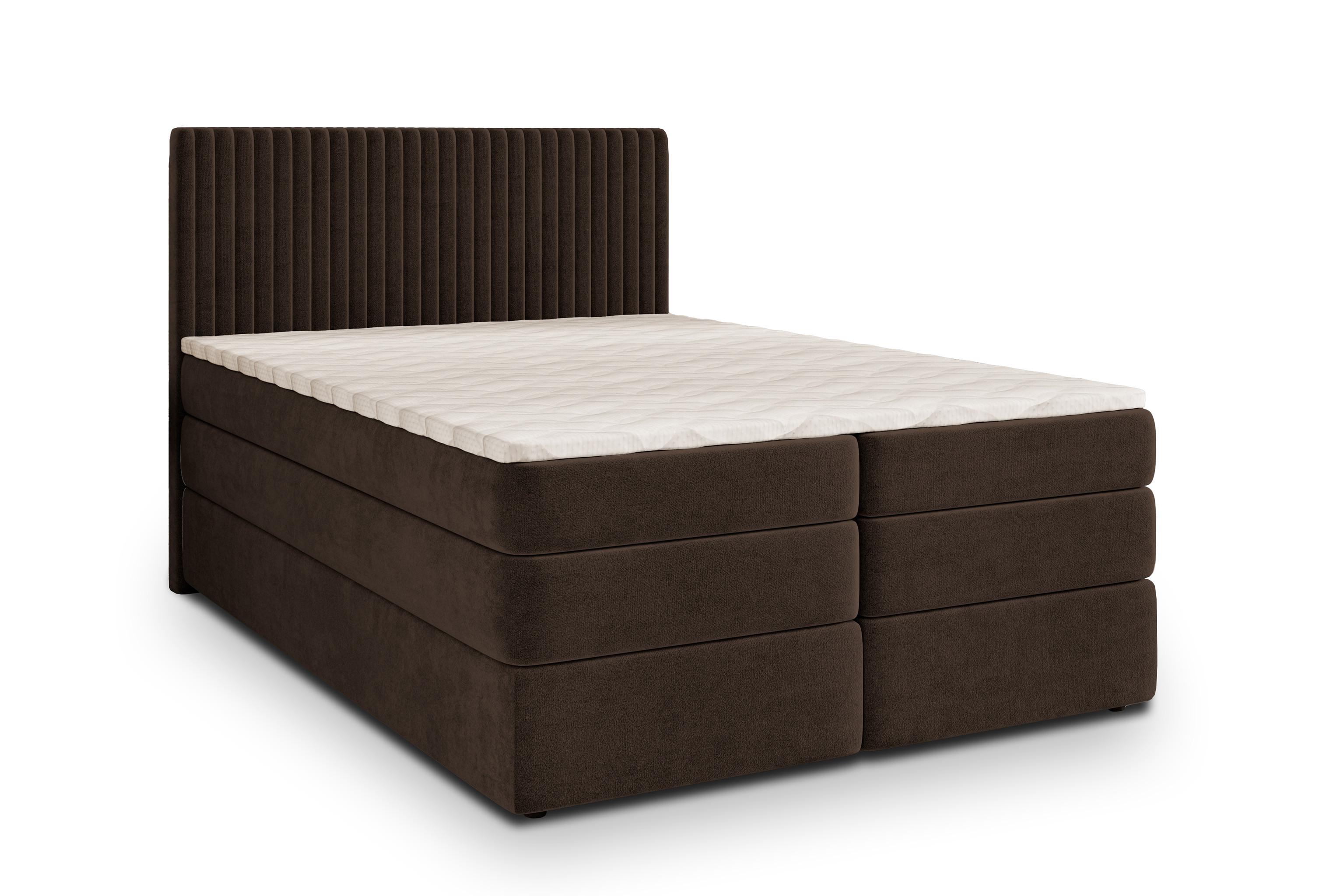 wohnli-moebel-suche-800000996587 Wohnli Möbelsuche - BOXSPRINGBETT FELBIO 140x200 cm mit Matratze und Topper - Braun