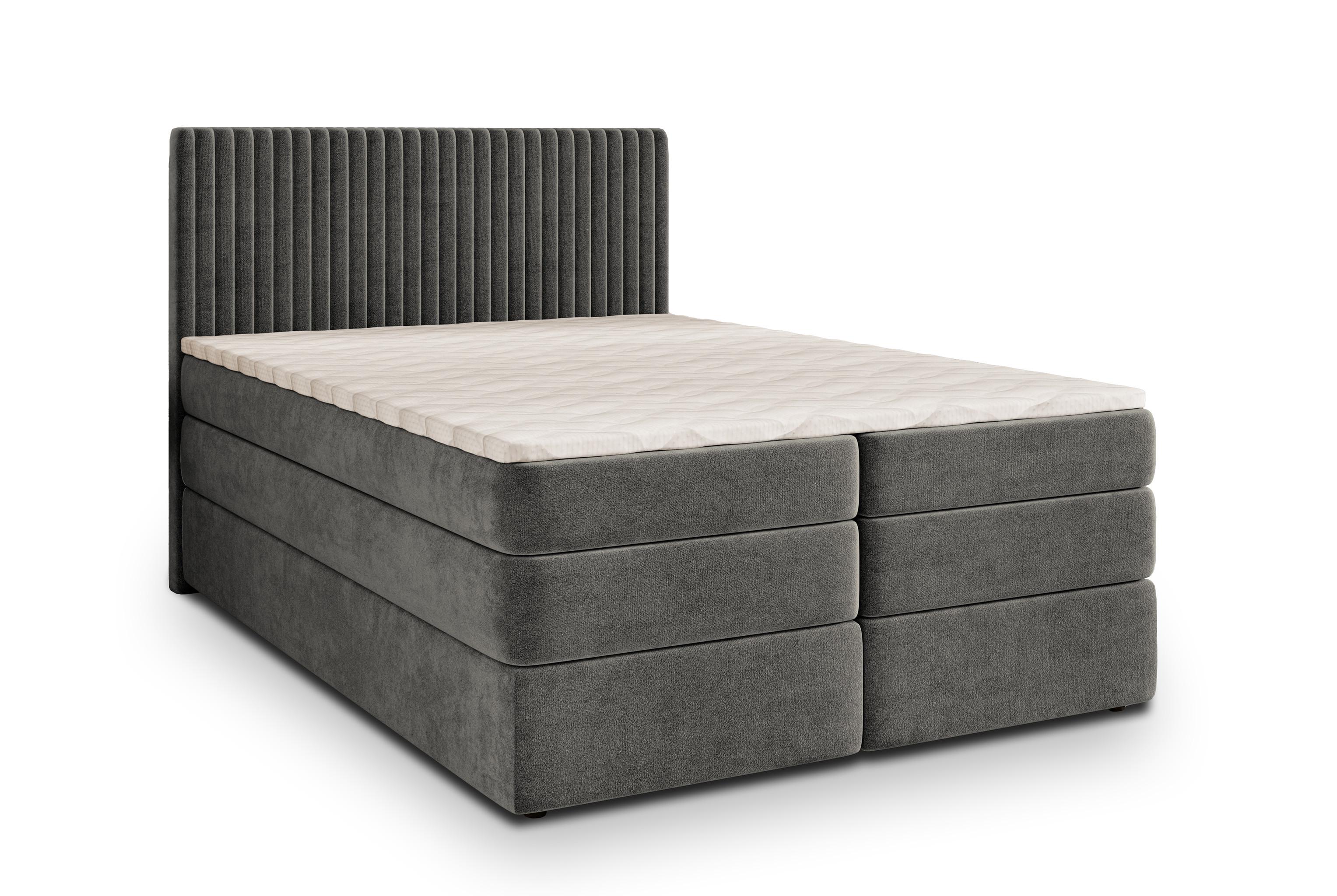 wohnli-moebel-suche-800000996597 Wohnli Möbelsuche - BOXSPRINGBETT FELBIO 180x200 cm mit Matratze und Topper - Grau