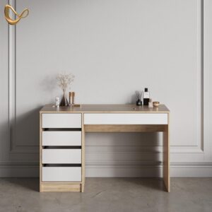 wohnli-moebel-suche-800000997538-1 SCHMINKTISCH Imola Weiß/Sonoma 120 cm Holzwerkstoff Livinity® Möbel > Kommoden & Schubladenschränke > Konsolentische Weiß