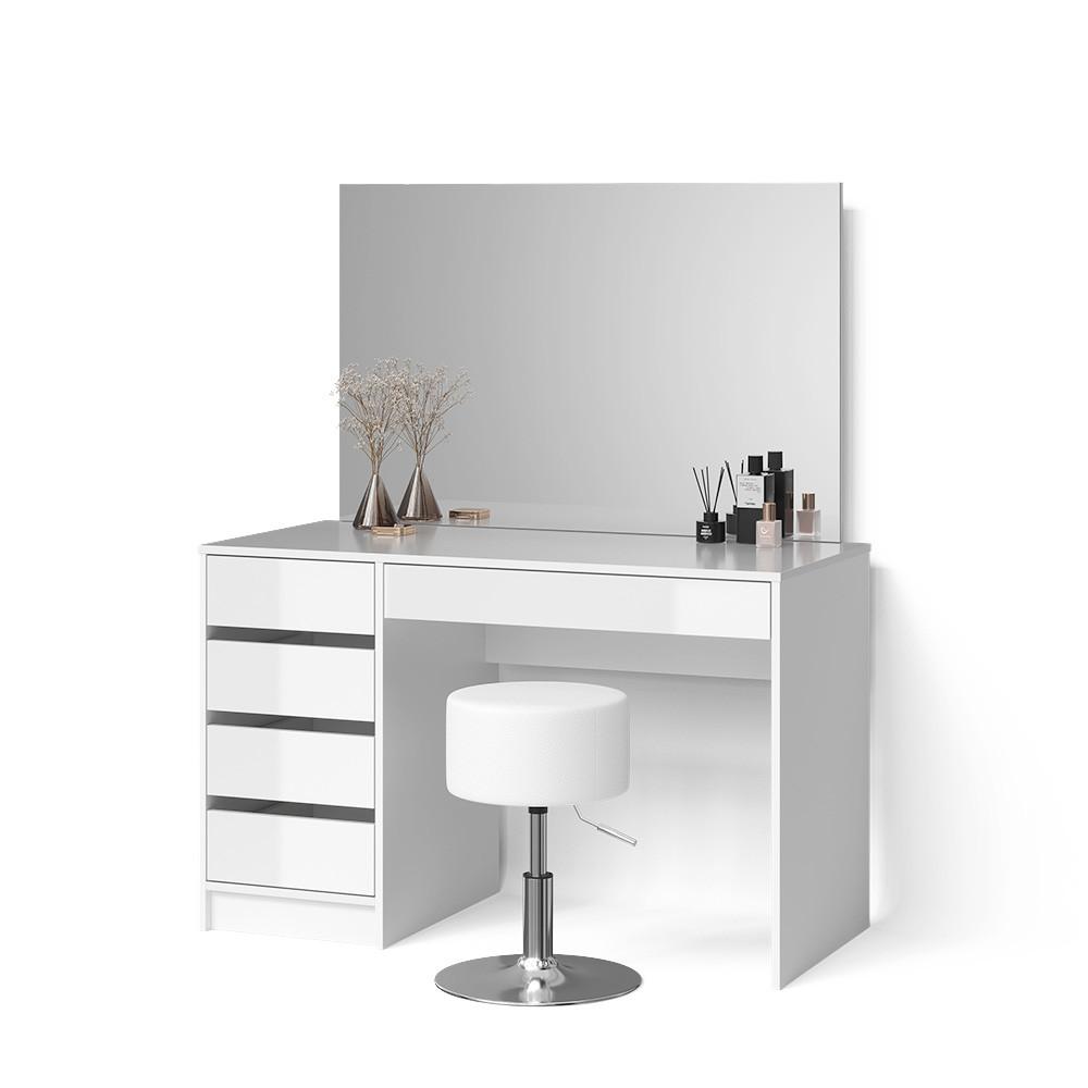 Wohnli Möbelsuche - SCHMINKTISCH-SET Imola Weiß 120 cm mit Hocker