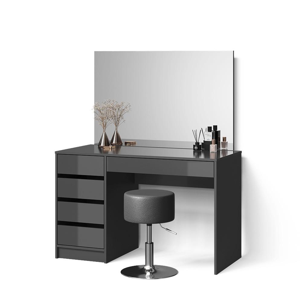 Wohnli Möbelsuche - SCHMINKTISCH-SET Imola Anthrazit 120 cm mit Hocker