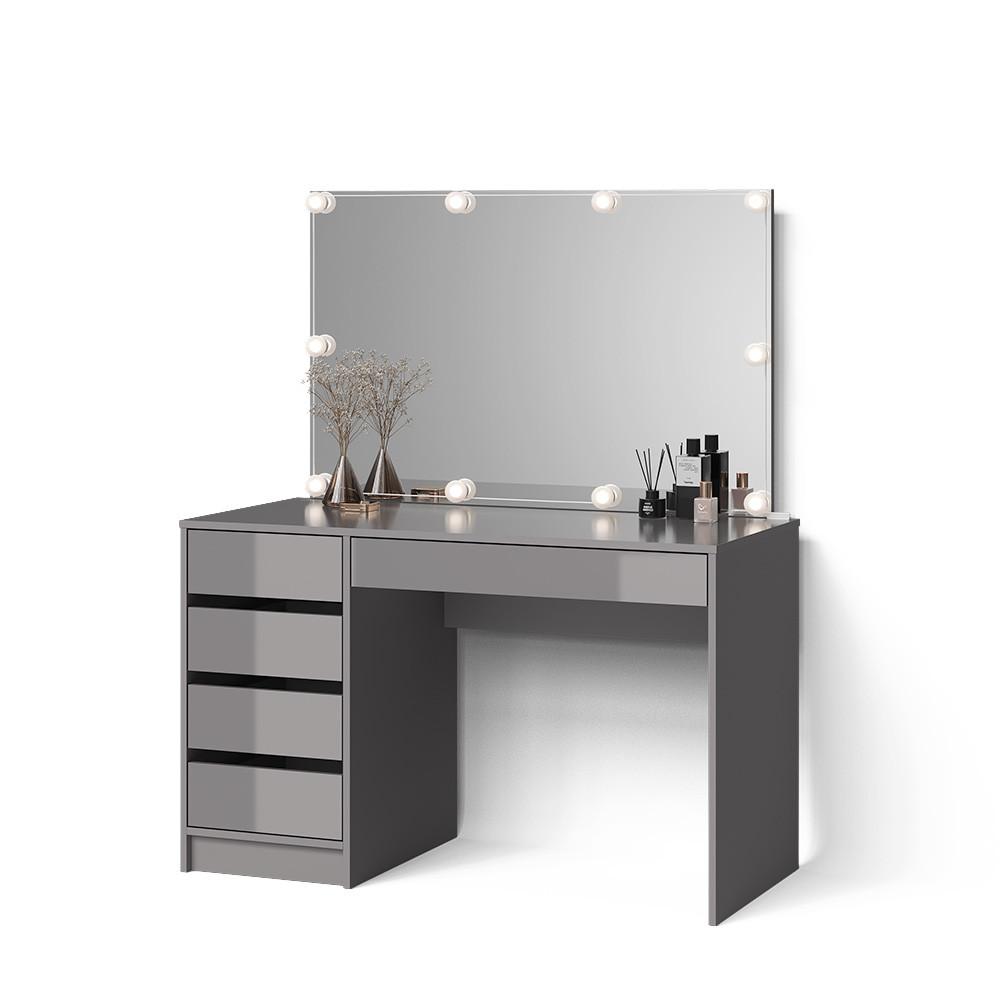 Wohnli Möbelsuche - SCHMINKTISCH Imola Grau 120 cm mit LED Beleuchtung