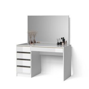 Wohnli Möbelsuche - SCHMINKTISCH Imola Weiß/Gold 120 cm mit Spiegel