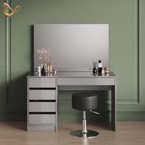 SCHMINKTISCH-SET Imola Grau 120 cm mit Hocker Holzwerkstoff Livinity® Möbel > Tische > Schminktische Grau