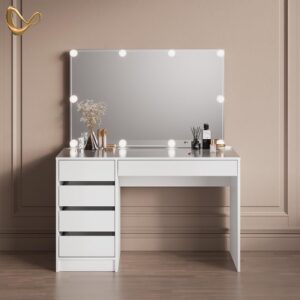 SCHMINKTISCH Imola Weiß 120 cm mit LED Beleuchtung Holzwerkstoff Livinity® Möbel > Tische > Schminktische Weiß