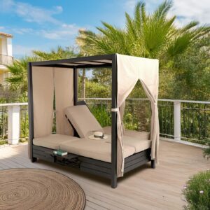 wohnli-moebel-suche-800000998455-1 LOUNGE-GARTENLIEGE Schwarz Textil MCW Garten & Outdoor > Gartenmöbel > Gartenliegen Schwarz