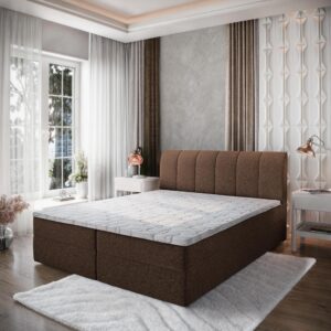 wohnli-moebel-suche-800000998575-1 BOXBETT CEVANO 140x200 cm mit Matratze und Topper - Braun Holz MASSENO Möbel > Betten > Boxspringbetten Braun