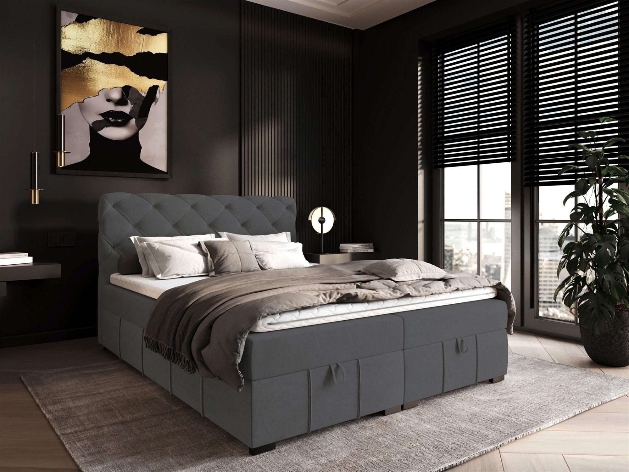 wohnli-moebel-suche-800000999670-1 BOXBETT Gisel Textil Fun Möbel Möbel > Betten > Boxspringbetten Grau