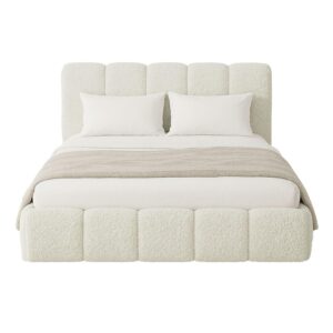 wohnli-moebel-suche-800001000762 Wohnli Möbelsuche - POLSTERBETT Catania 180/200 cm Creme Bouclé inkl Matratze