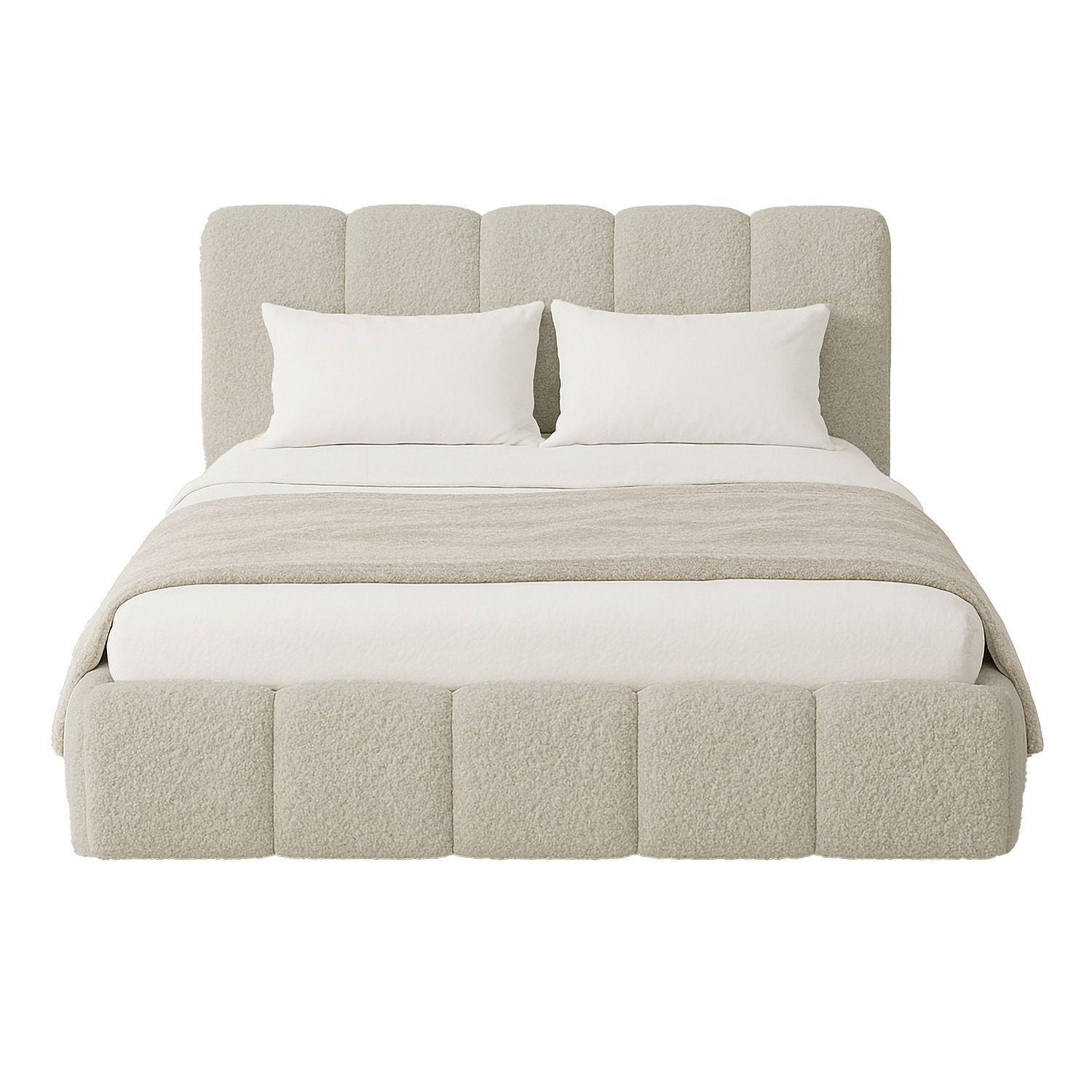 wohnli-moebel-suche-800001000767 Wohnli Möbelsuche - POLSTERBETT Catania 180/200 cm Beige Bouclé inkl Matratze