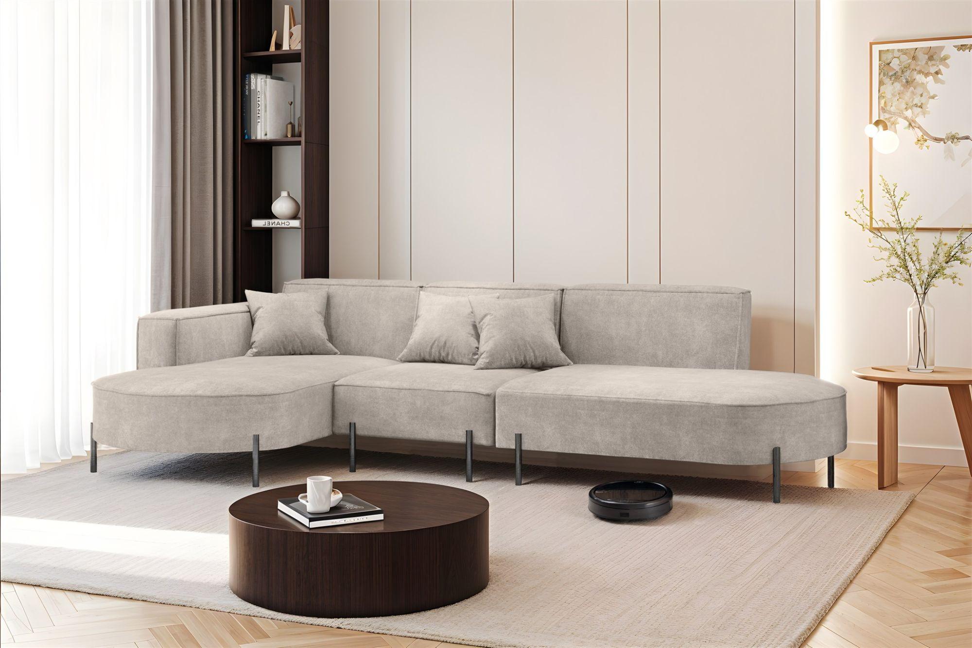 wohnli-moebel-suche-800001000786-1 ECKSOFA Valencia Textil Fun Möbel Möbel > Sofas & Couches > Wohnlandschaften > Ecksofas Grau