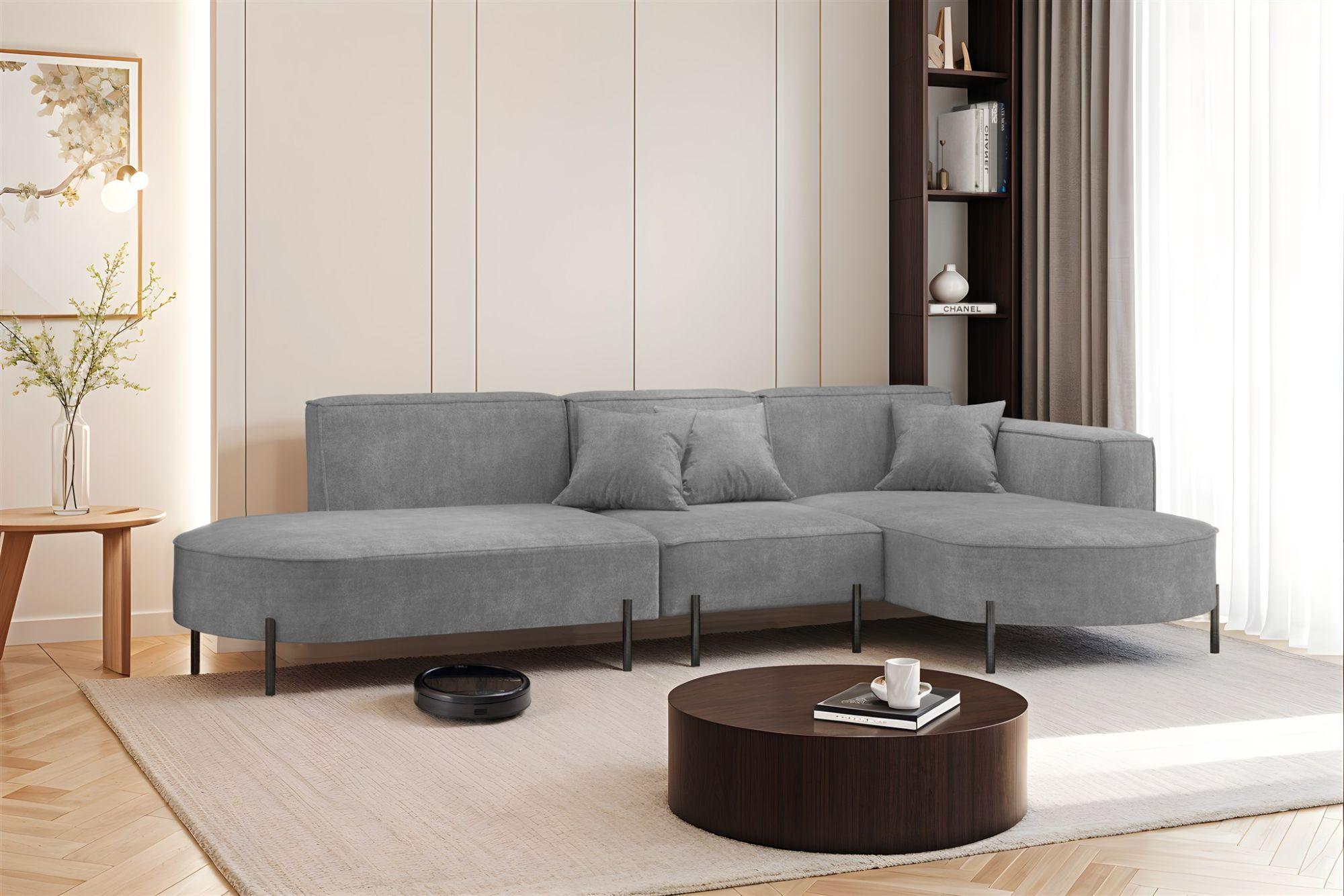 ECKSOFA Valencia Textil Fun Möbel Möbel > Sofas & Couches > Wohnlandschaften > Ecksofas Grau