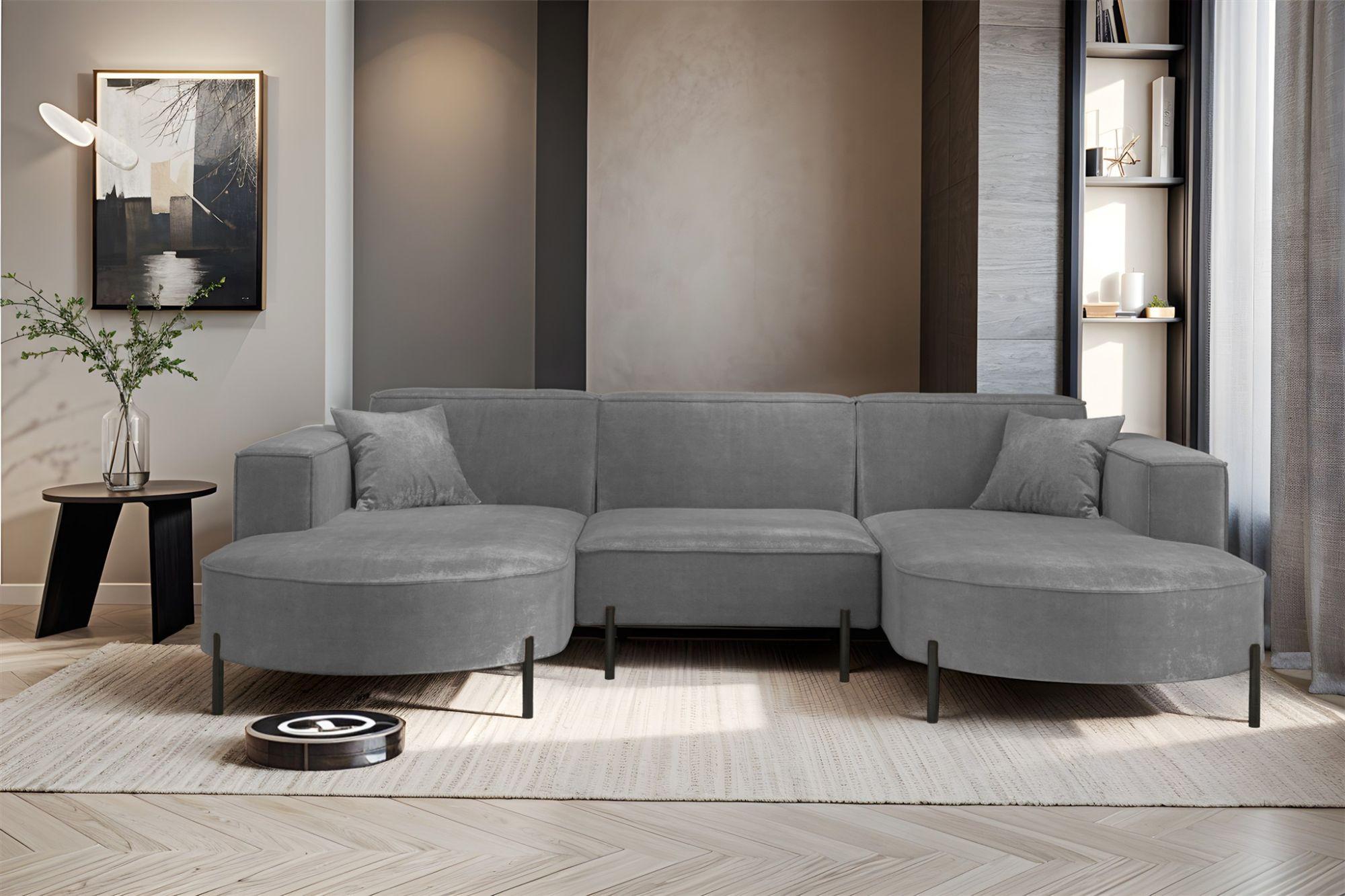 wohnli-moebel-suche-800001000795-1 WOHNLANDSCHAFT Valencia Textil Fun Möbel Möbel > Sofas & Couches > Wohnlandschaften > Wohnlandschaften U-Form Grau