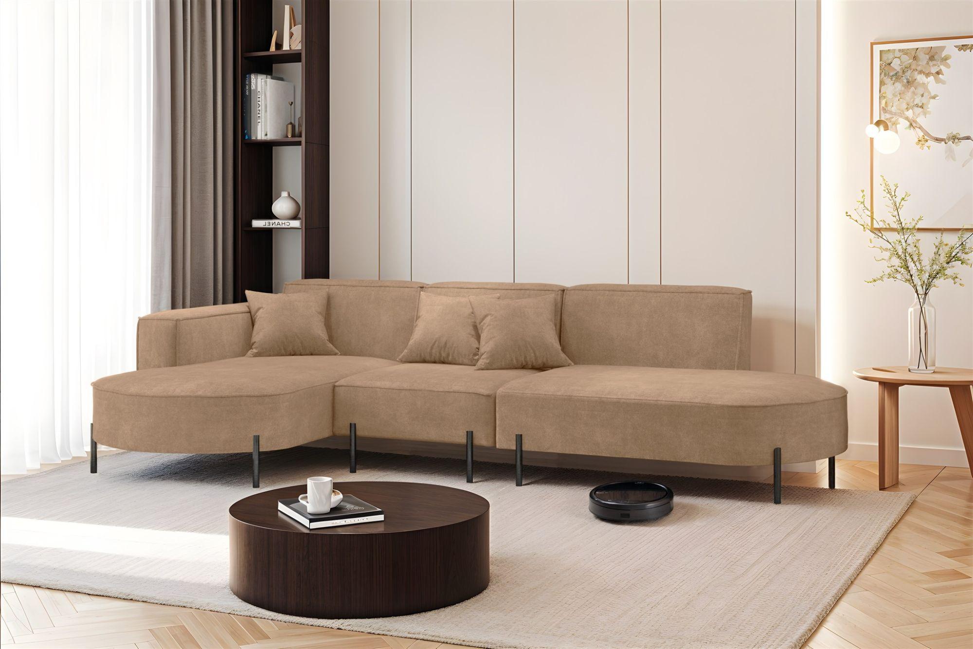 ECKSOFA Valencia Textil Fun Möbel Möbel > Sofas & Couches > Wohnlandschaften > Ecksofas Braun