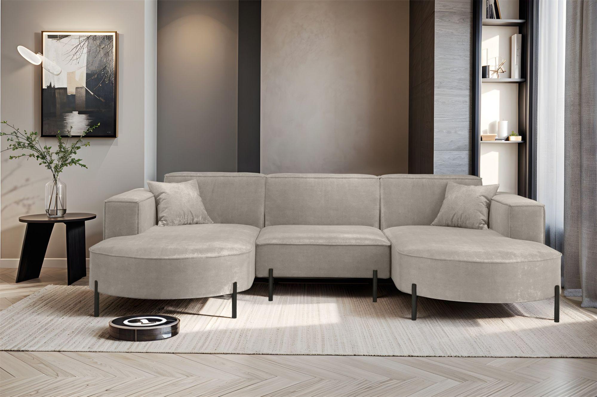 wohnli-moebel-suche-800001000805-1 WOHNLANDSCHAFT Valencia Textil Fun Möbel Möbel > Sofas & Couches > Wohnlandschaften > Wohnlandschaften U-Form Grau
