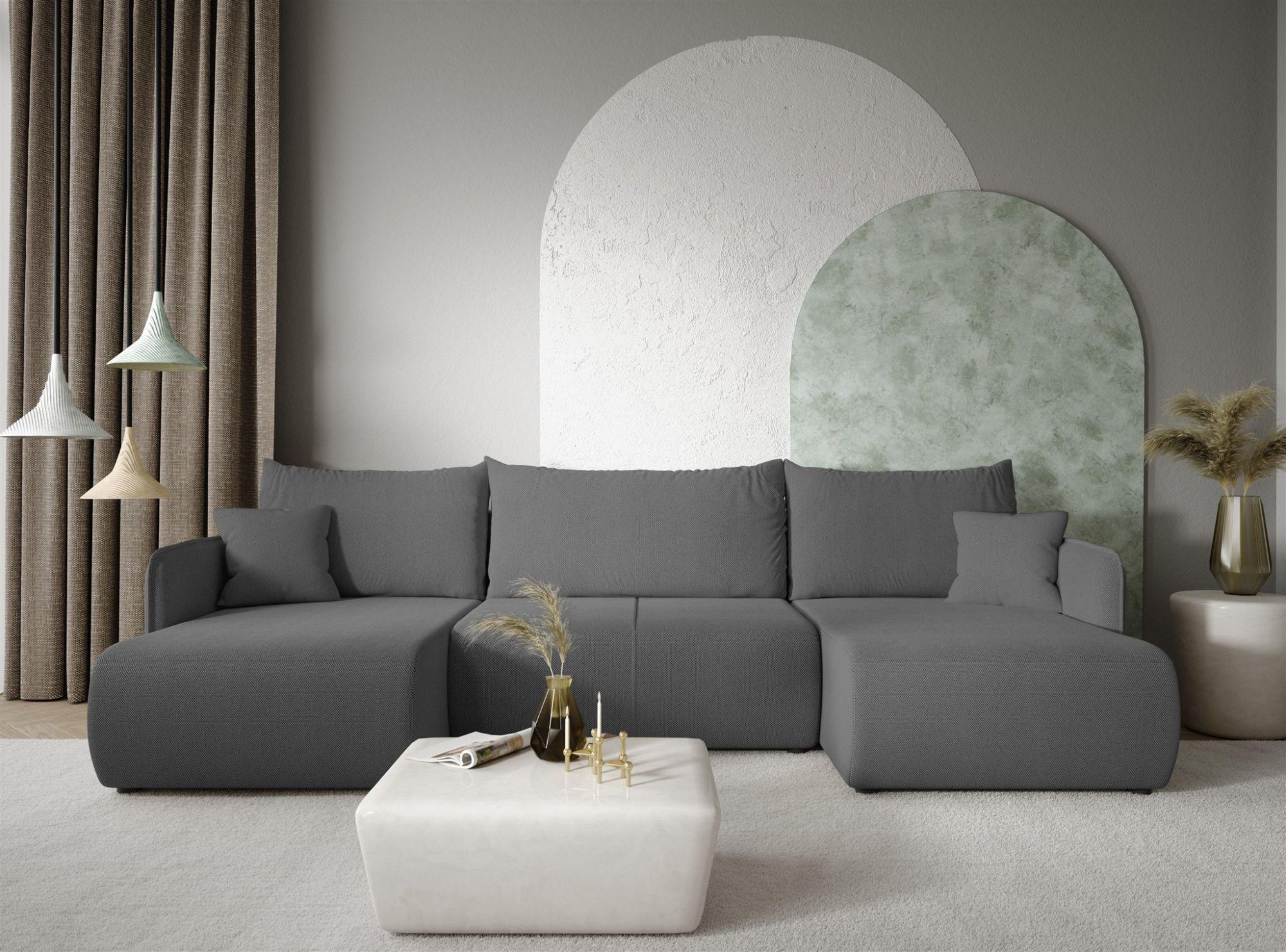 WOHNLANDSCHAFT Calgary Textil Fun Möbel Möbel > Sofas & Couches > Wohnlandschaften > Wohnlandschaften U-Form Grau