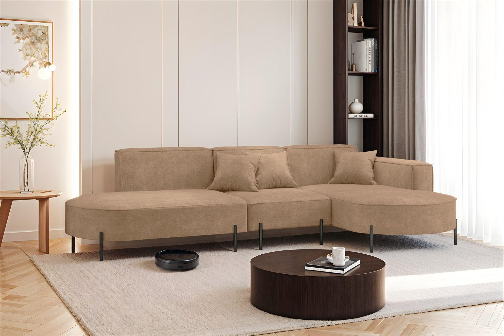 ECKSOFA Valencia Textil Fun Möbel Möbel > Sofas & Couches > Wohnlandschaften > Ecksofas Braun