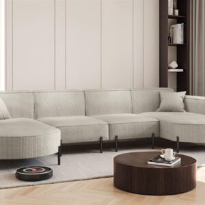 WOHNLANDSCHAFT Valencia Xl Textil Fun Möbel Möbel > Sofas & Couches > Wohnlandschaften > Wohnlandschaften U-Form Beige